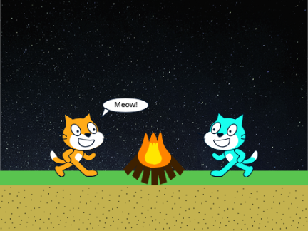Scratch Cat Meows During Campfire