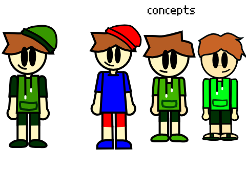 concepts and finished versions of my new OC