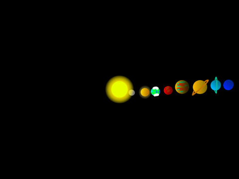 Solar system in 100000x speed