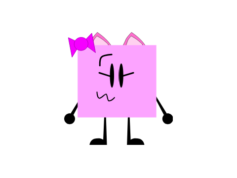 Cubesterette with kitty ears and mouth