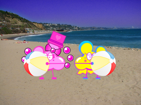(0) Add yourself blowing the beach ball at the beach!