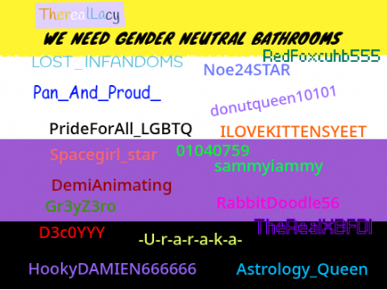 Sign if you agree- WE NEED GENDER NEUTRAL BATHROOMS! remix remix remix remix remix remix remix remix