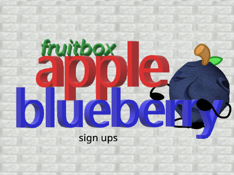 (fanmade) VBAL X fruitbox: apple blueberry sign ups yez