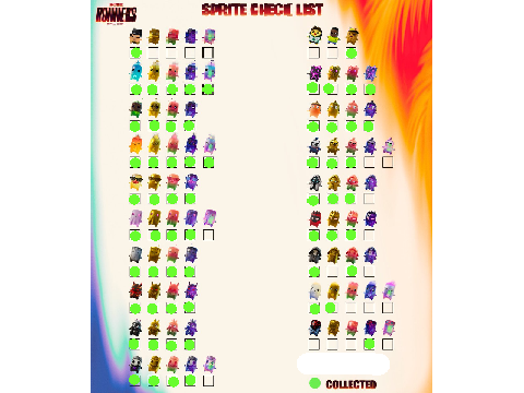 SIMPLIFIED SPRITE CHECKLIST