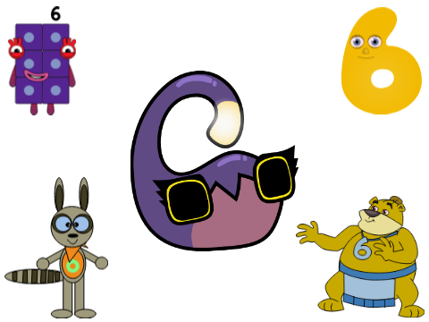 Different Number 6 Characters as Number Lore 6