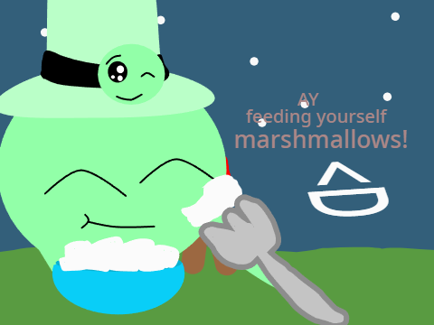 Thai Guy eating marshmallows :)