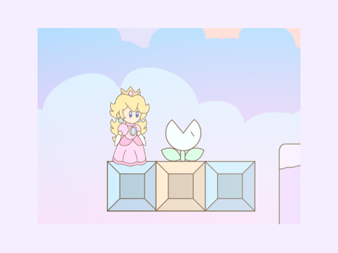 Princess Peach and concerning plant with a mouth