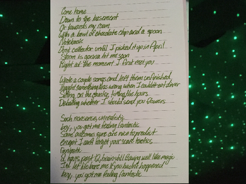 fantastic (handwritten lyrics)