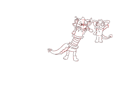 A drawing of Langley and Purplia(made in Ibis paint x)