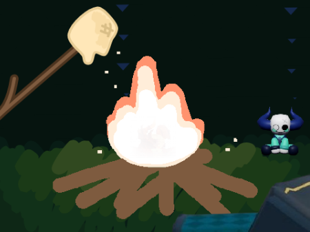 roasting marshmallows over the phire