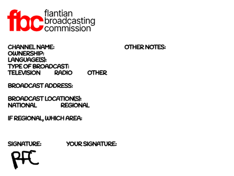 Flantian Broadcast Commission License