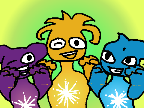 Ato, Kaz and Nik dancing Caramelldance!