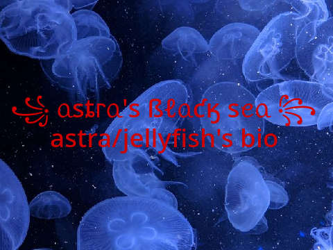 ꧁ ᥲѕȶⲅᥲ's ßℓᥲƈӄ sꫀᥲ  ꧂ astra/jellyfish's bio