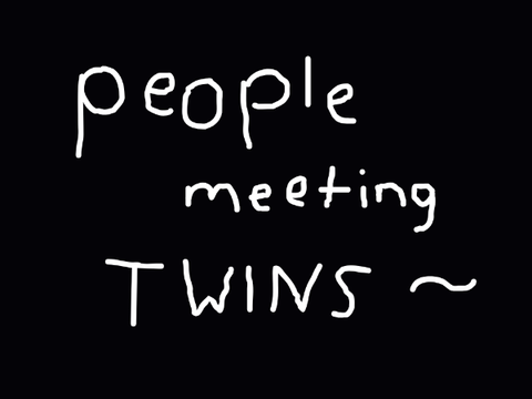 people meeting twins 