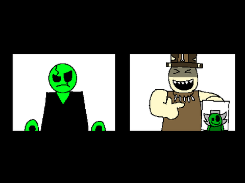 Lord Skelly ragebaiting Green Gaster (The Battle Bricks + Deltarune)