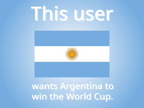 This user wants Argentina to win the world cup.