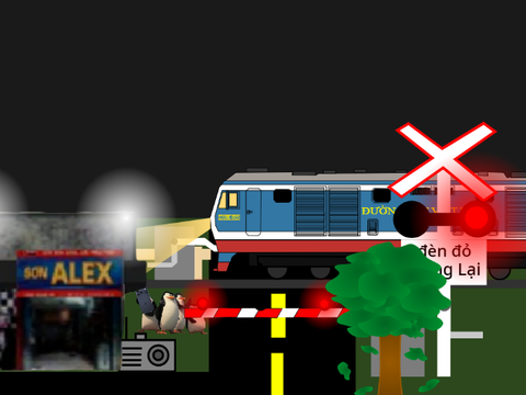 Vietnam railroad crossing at night (endless edition)