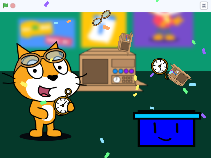 Tubeon the Square and scratch cat dancing together