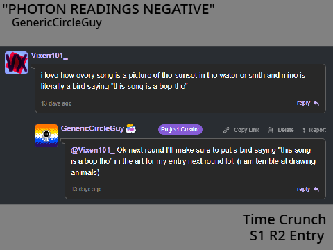 "PHOTON READINGS NEGATIVE" - (TC S1R1 Entry)