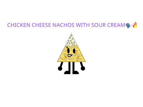 chicken cheese nachos with sour cream.