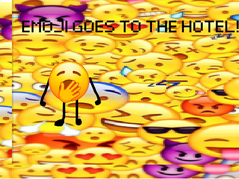 emoji goes to the hotel. 