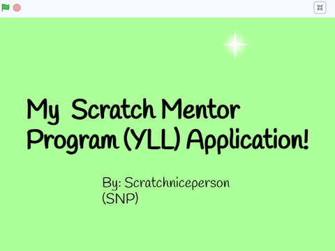 Scenario 3 - Scratch Mentor Program (YLL) Application!