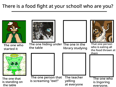 There is a food fight at your school.