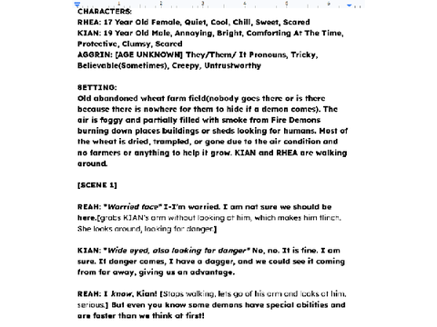 Teaser/ Practice lines for KIAN, RHEA, & AGGRIN voice actors