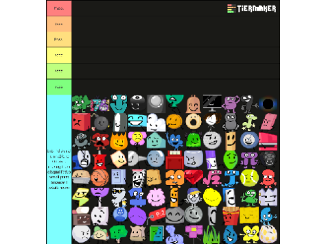 BFDI smash or pass tier list