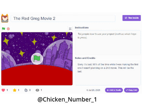 The Red Greg Movie 2 is out now on @Chicken_Number_1