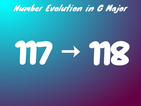 Number Evolution in G Major [ 117 ⭢ 118 ]