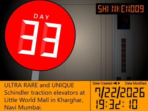 ULTRA RARE and UNIQUE Schindler traction elevators at Little World Mall in Kharghar, Navi Mumbai.