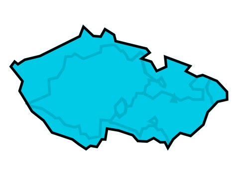 チェコ共和国 ベクター絵行政区分