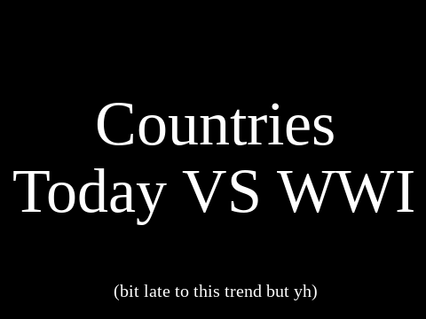 Countries Today vs WW1