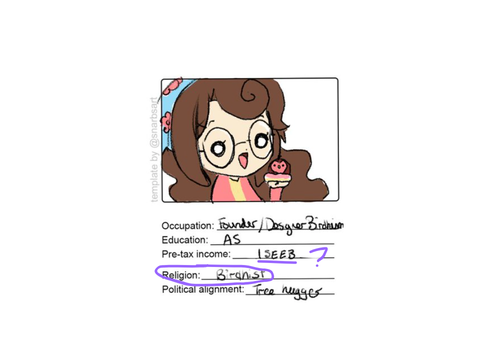 "birdhist" is not a religion... (playful commentary on a character sheet review)