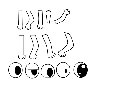 Arms, legs and eyes assets 