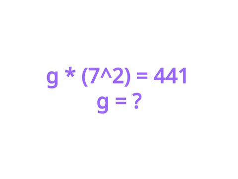 find out g’s value