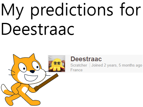 My predictions for Deestraac