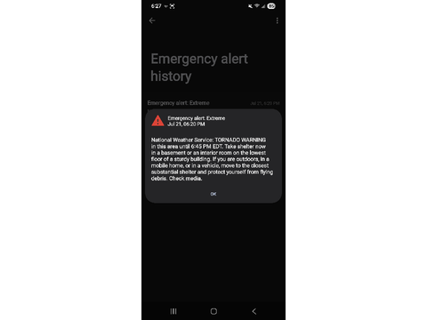 gng I got a tornado warning