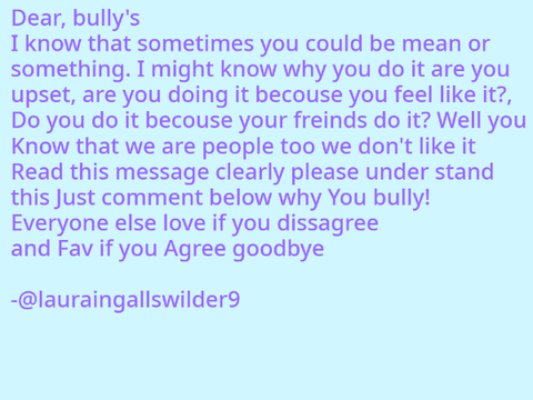 Bully read this!