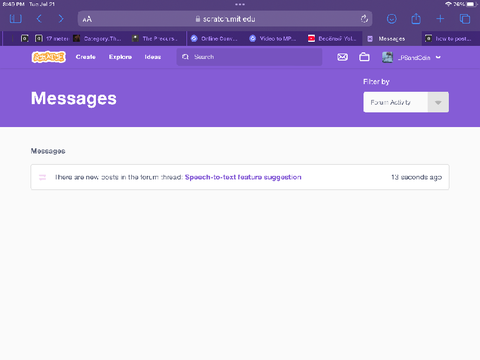 My first forum message
