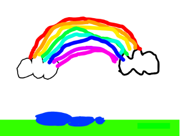 animation of rain turning into a rainbow
