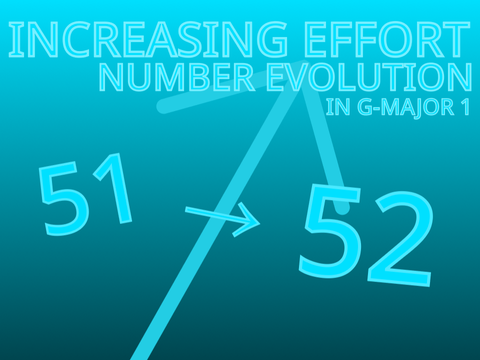 Increasing Effort Number Evolution in G-Major 1 [ 51 → 52 / 142% Effort Level ]