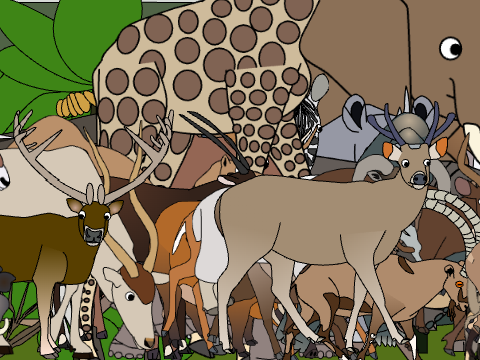 Herbivorous Animals Stampede