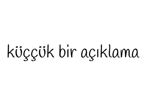 KÜÇÇÜK BİR AÇIKLAMA.