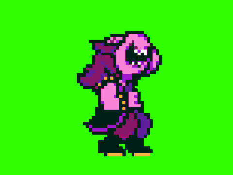 Susie Deltarune Laughing Green Screen (free to use.)