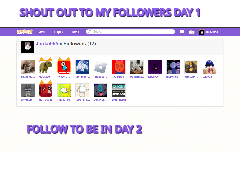 shout out followers day 1