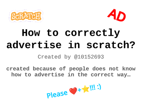 How to correctly advertise in scratch?