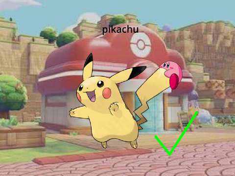 Kirby fits on pokemon!