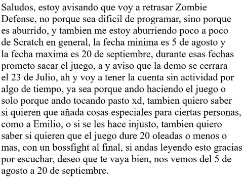 Retraso en Zombie Defense (Aviso)